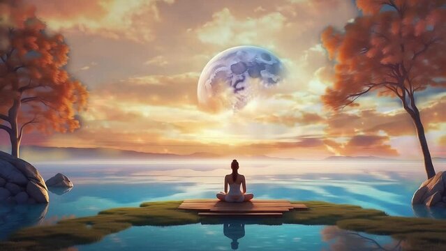 Enchanted meditation Journey animated escape to inner peace