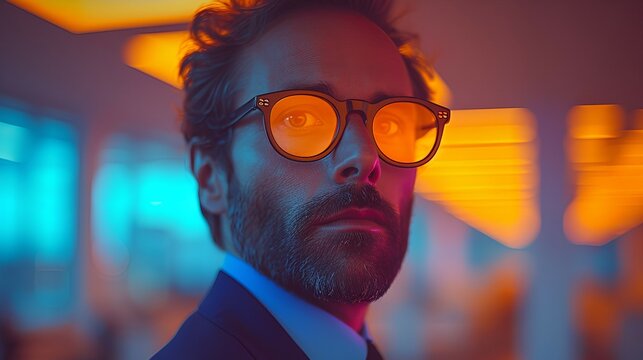 CEO-CFO - business executive - close-up for hot - profile shot -stylish suit - sunglasses - hip - cool 