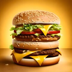hamburger on white background