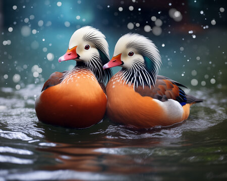 Mandarin ducks are birds that mate only for life. Therefore, it is a symbol of true love. Until appearing
 in various folk tales in the East Asian region It is also an animal of good fortune.
