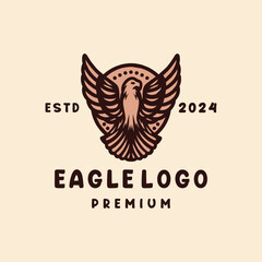 Eagle Logo Animal Vector, Bird Icon Symbol, Predator Creative Vintage graphic Design