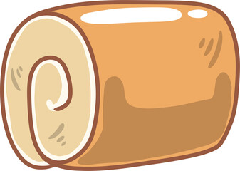 Cute Cake roll hand draw