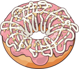 Donut strawberry cream