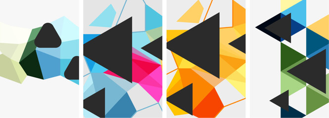 Set of triangle poster backgrounds. Vector illustration For Wallpaper, Banner, Background, Card, Book Illustration, landing page