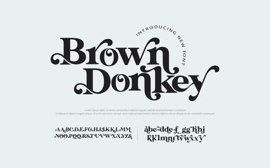 Elegant alphabet letters font and number. Classic Lettering Minimal Fashion Designs. Typography modern serif fonts regular decorative vintage concept. vector illustration - obrazy, fototapety, plakaty