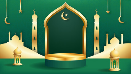 3d podium ramadan sale social media story promotion for product dsiplay and showcase