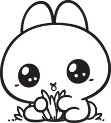 Fototapeta premium black and white bunny