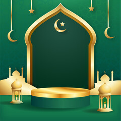 3d podium ramadan sale social media story promotion for product dsiplay and showcase