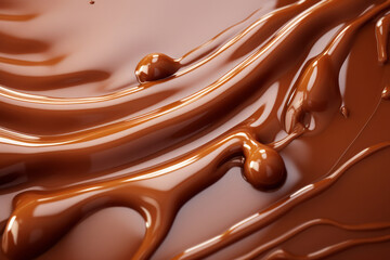 Processed collage of melted liquid chocolate texture. Background for banner, backdrop or texture