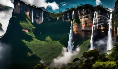 waterfall in the mountains