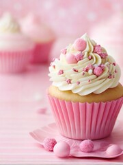 Background image of pink cupcakes