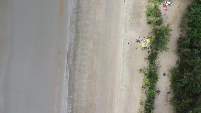 View of a quiet beach, with a beautiful stretch of sand in Pagatan