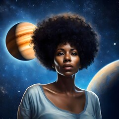 person with moon and stars