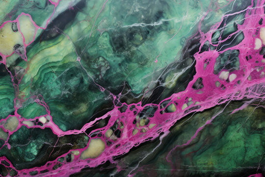 Processed collage of zoisite tanzanite gemstone purple and green texture. Background for banner