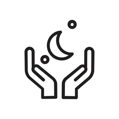 Obraz premium islamic icon in line style, used for islamic events or pictogram assets, ramadan kareem, ied mubarak. Collection of Islamic Line Art Icons. Ramadan Kareem Path