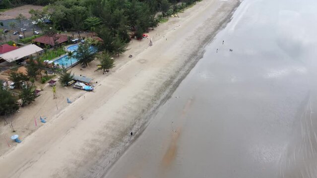 View of a quiet beach, with a beautiful stretch of sand in Pagatan