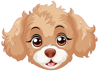 Cute vector illustration of a brown puppy's face