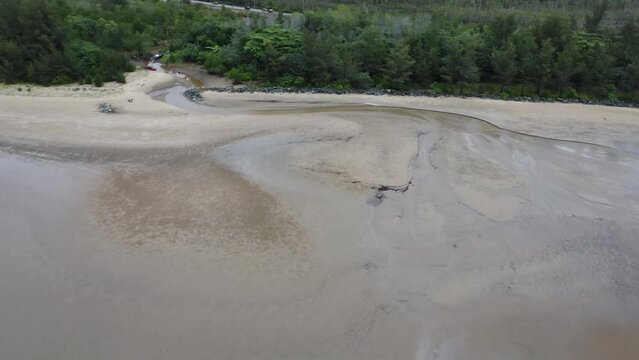 View of a quiet beach, with a beautiful stretch of sand in Pagatan
