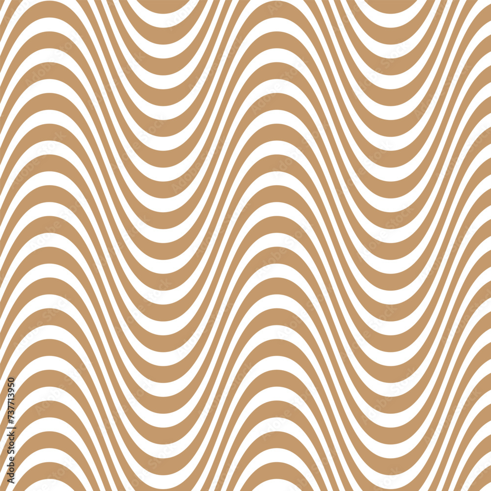 Poster abstract geometric repeatable brown smooth wave line pattern.