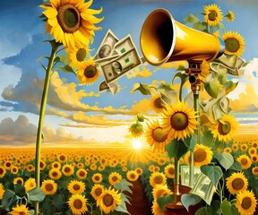 sunflowers in a field