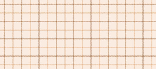 Beige seamless windowpane pattern. Checkered plaid repeating background. Tattersall tartan texture print for textile, fabric. Repeated neutral vichy check wallpaper. Vector gingham backdrop - obrazy, fototapety, plakaty