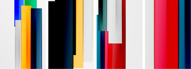 Fototapeta premium Minimal lines and color stripes poster abstract backgrounds. Vector illustration For Wallpaper, Banner, Background, Card, Book Illustration, landing page