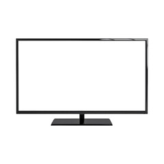 television with a blank white screen cut-out background