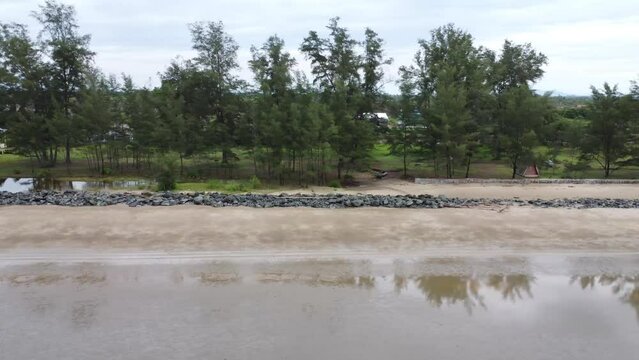 View of a quiet beach, with a beautiful stretch of sand in Pagatan