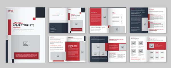Design annual report, Red and Black Color vector template brochures, a4 size. Modern abstract template