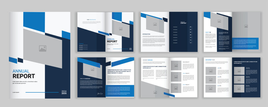 Professional annual report Design vector, Annual template brochures