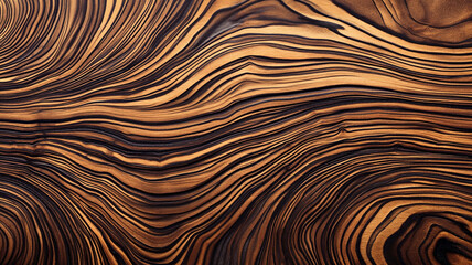 Waves of Elegance: Textured Walnut Wood Grain in Close-Up