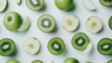 Kiwi Slices Pattern - Vibrant Green Symmetry with a Freshness Twist