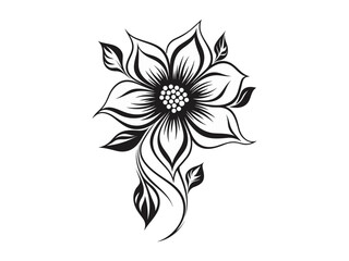 Fototapeta premium Beautiful minimalist flower illustration art.