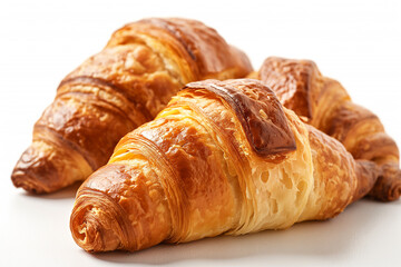 Golden-Brown Croissants - The Essence of French Patisserie in Close-Up