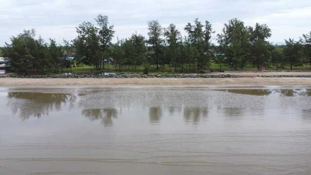 View of a quiet beach, with a beautiful stretch of sand in Pagatan
