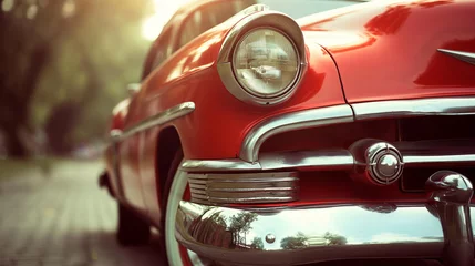 Fototapeten vintage car headlight © anna