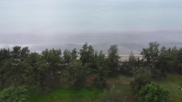 View of a quiet beach, with a beautiful stretch of sand in Pagatan