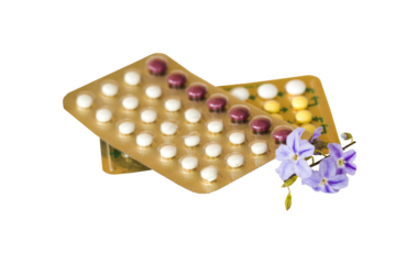 birth control pills of woman not want to have baby arrangement flat lay style 