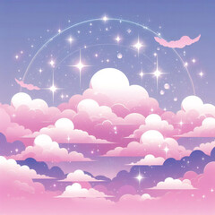 紫色のユニコーンの背景。キラキラ星とボケ味を持つパステル水彩の空。ホログラフィック テクスチャを持つファンタジー銀河。魔法の大理石の空間。