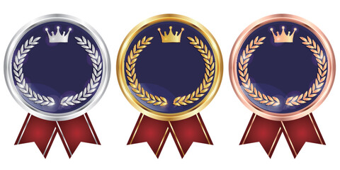 メダル　リボン　金　円　アイコン