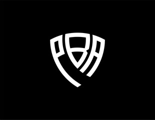 PBA creative letter shield logo design vector icon illustration