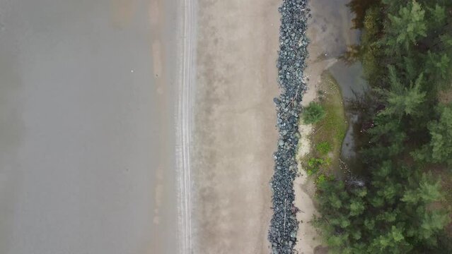 View of a quiet beach, with a beautiful stretch of sand in Pagatan