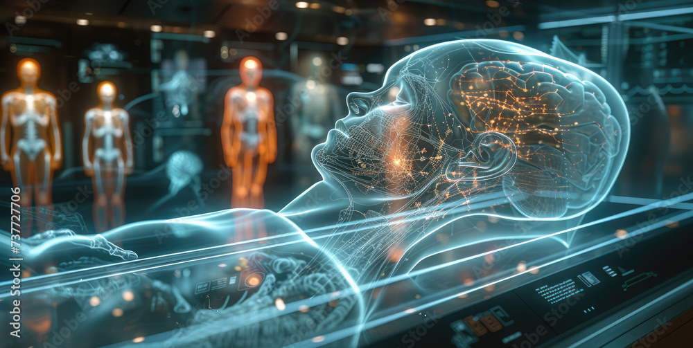 Aufkleber The use of holograms in healthcare, represents a fascinating advancement in medical technology. Generative AI.