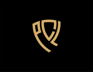 PCL creative letter shield logo design vector icon illustration