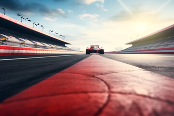 highway with motion blur at sunset,panoramic view.