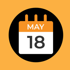 Flat icon calendar isolated on blue background. Vector illustration.
