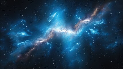 Galaxy blue, beautiful stars. Generative AI.