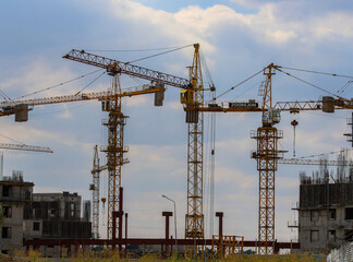 Construction of a residential complex in Almaty in Kazakhstan. August 22. 2015