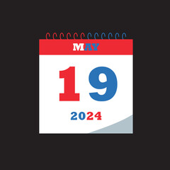 Flat icon calendar isolated on blue background. Vector illustration.
