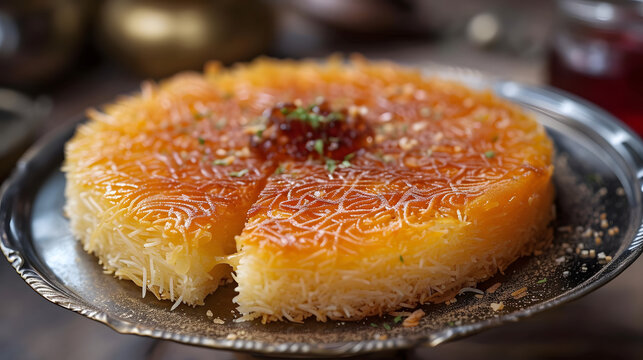 kunafa on a plate food photography